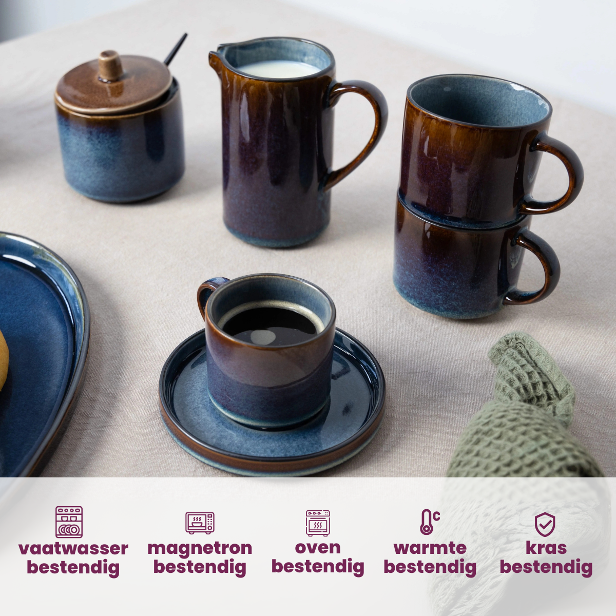 Cosy & Trendy Mokken Quintana Blue - 450 ml - 4 Stuks