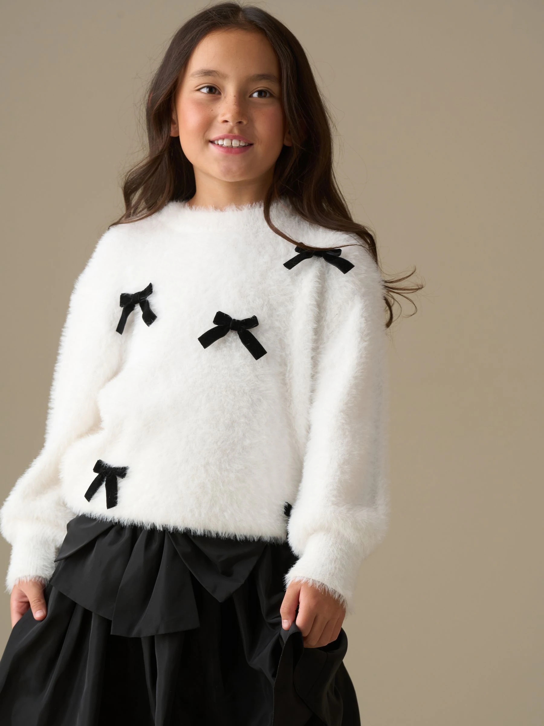 Angel & Rocket Mia Velvet Bow Eyelash Jumper