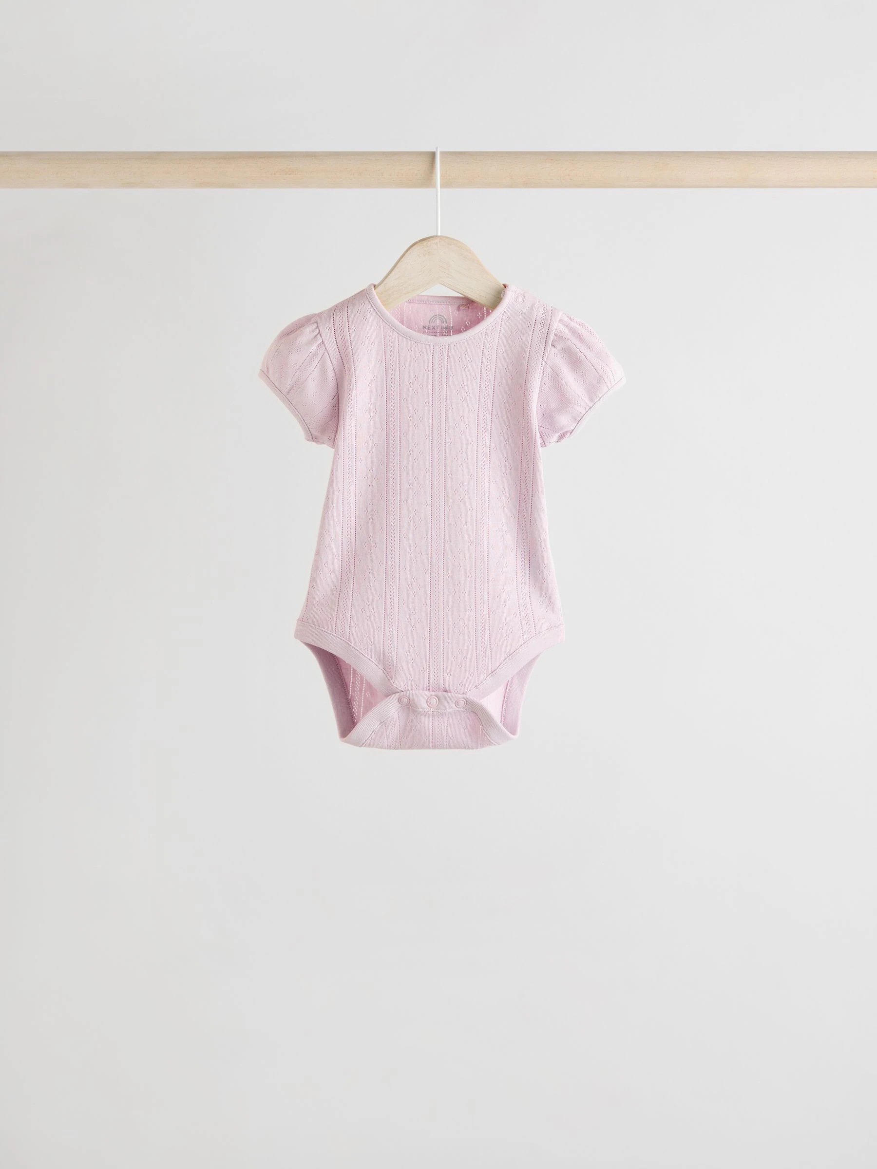 Pastel - 5 Pak Korte mouwen Pointelle Baby Bodysuits