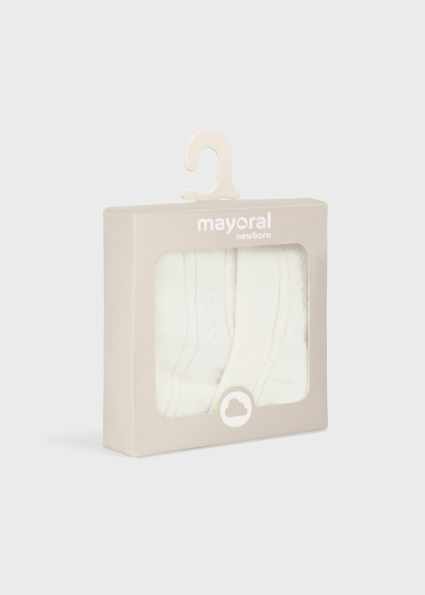 Conjunto de 2 meias sociais para recém-nascido, cor creme