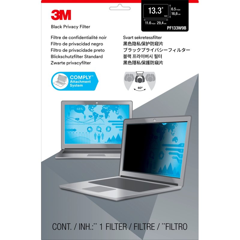 3M Filtre de confidentialité pour ordinateur portable à écran panoramique 13,3