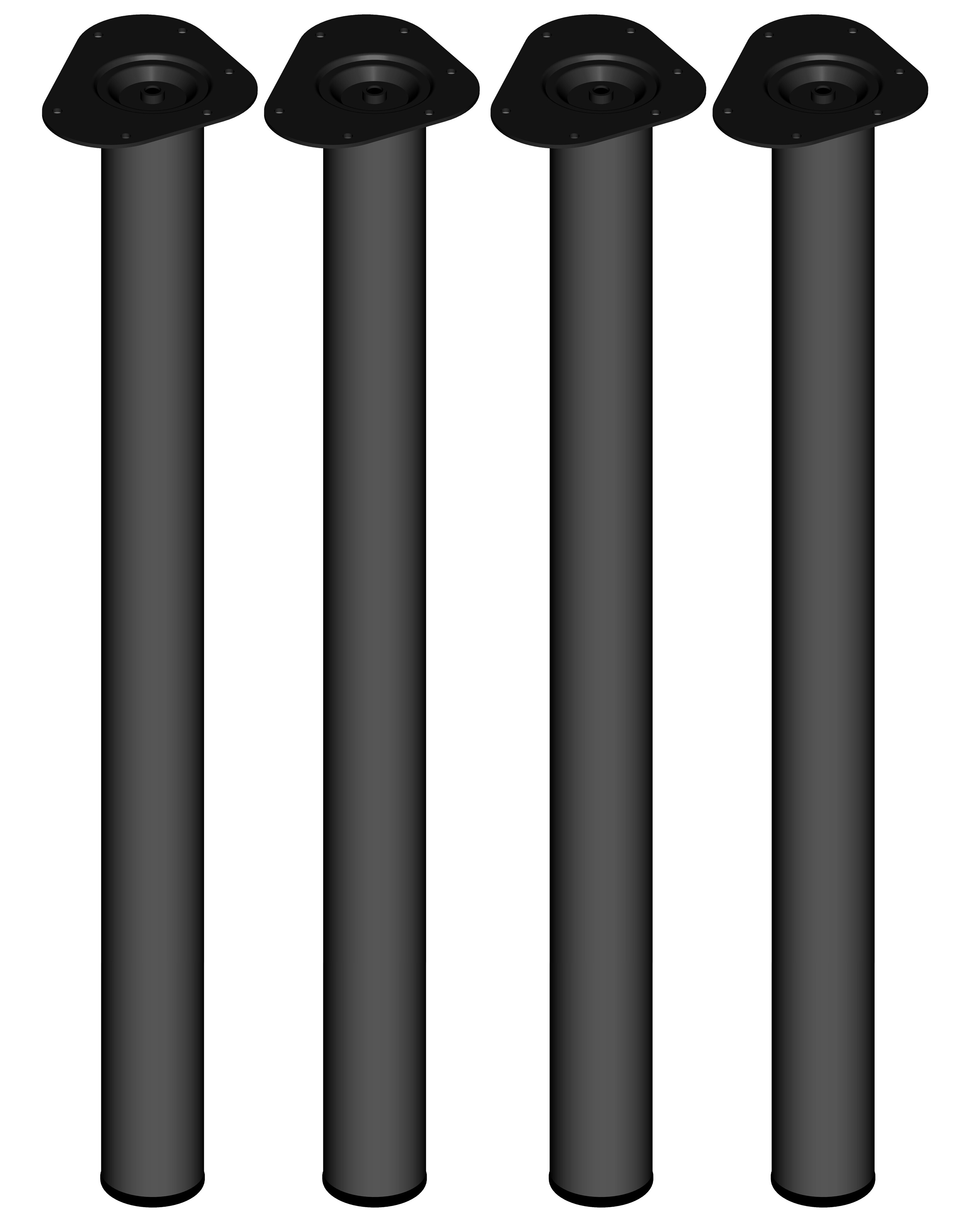 Element System Tischbeine 4er-Set TOSKANA Tischbeine Tischgestell Ø60 schwarz L700mm