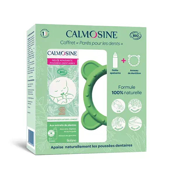 Kit Calmosine para dentição: gel calmante e anel de dentição