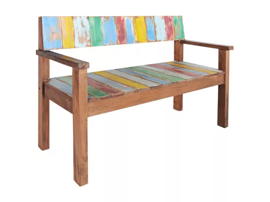 Banc 115 cm Bois de récupération massif