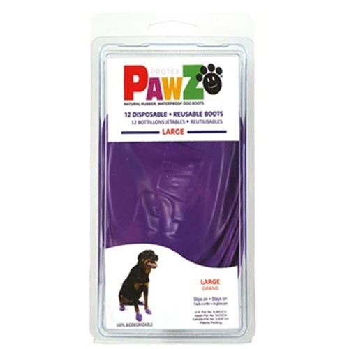 Botas de borracha natural Pawz para cães, roxas