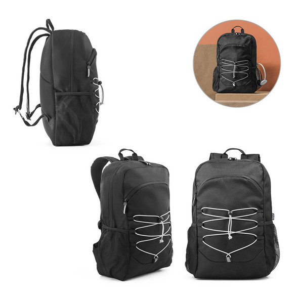 hi!dea 92192 - Sac à dos pour ordinateur portable en 300D polyester recyclé et 600D polyester recyclé avec éléments réfléchissants