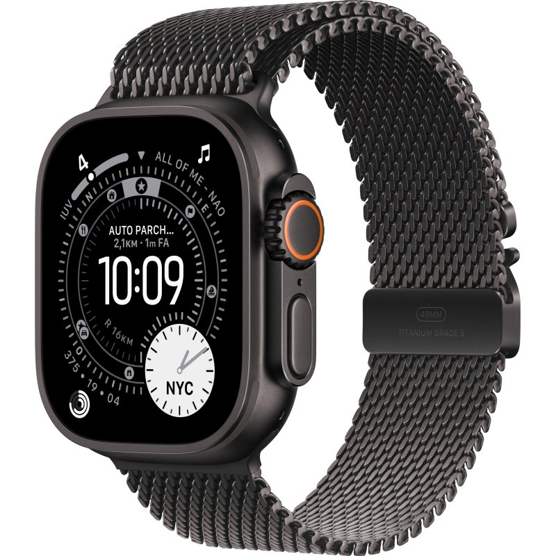 Apple Watch Ultra 3 OLED 49 mm Numérique 422 x 514 pixels Écran tactile 5G Noir Wifi GPS (satellite)