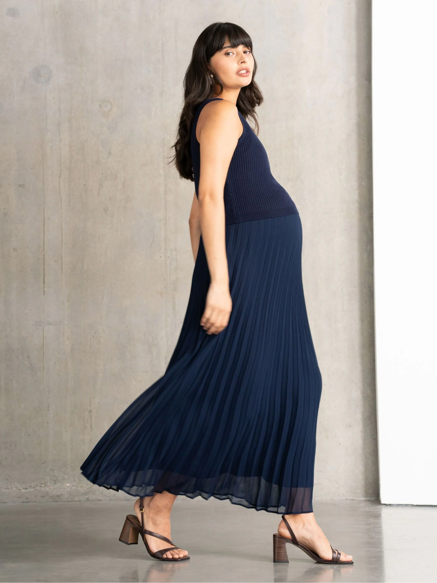 Seraphine Maternity Blue Dress with Topper