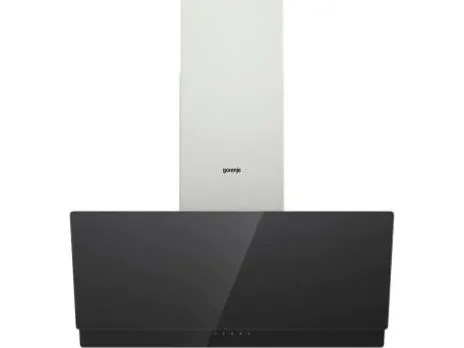 Gorenje Essential WHI949EXBG - Hætte - skorsten vinklet - bredde: 90 cm - dybde: 33.5 cm - udtrækning og recirkulation (-) - med intern motor - rustfrit stål/sølv