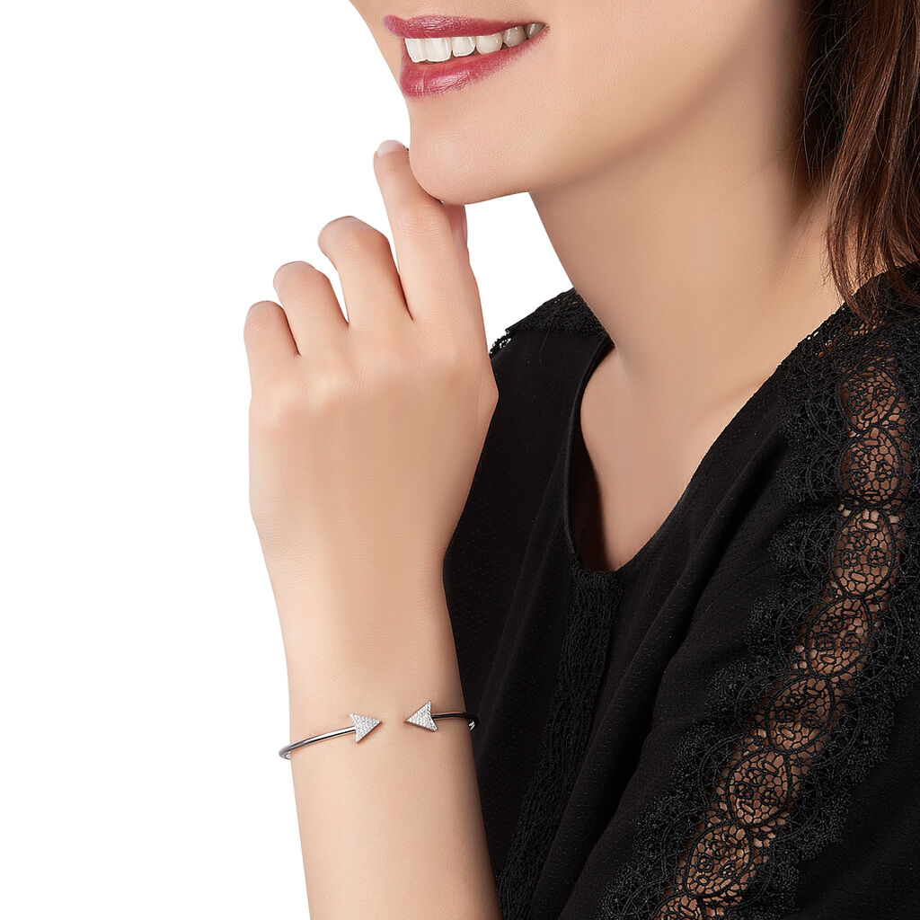 Bracelet Jonc Deva Argent Blanc Oxyde De Zirconium