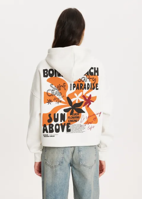Hoodie met print off-white (WIT.O)