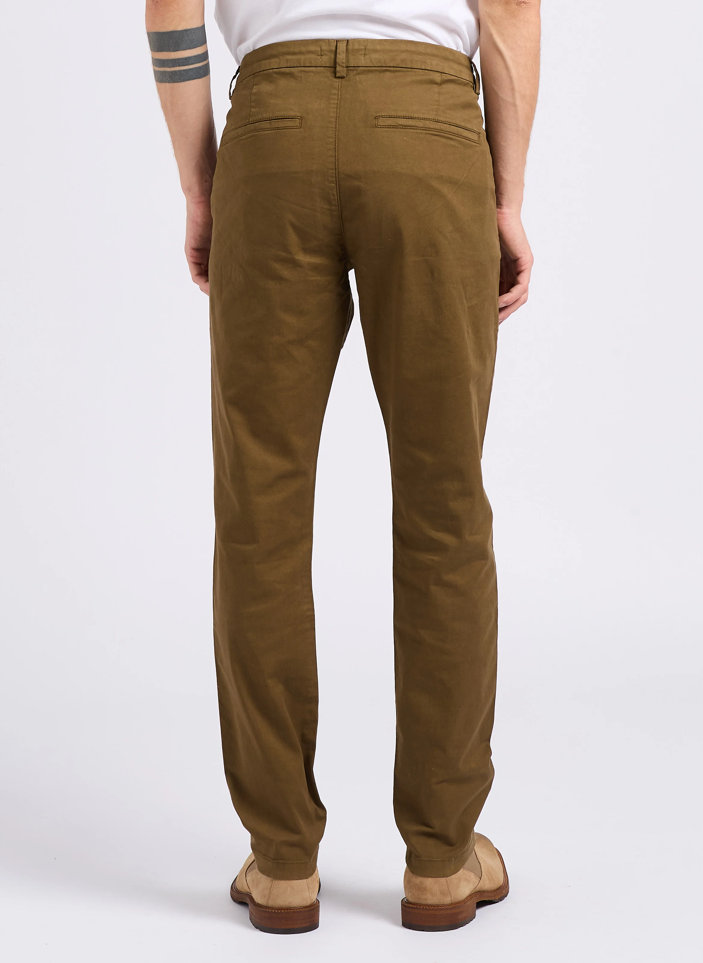 Pantalon slim en coton mélangé | Marron