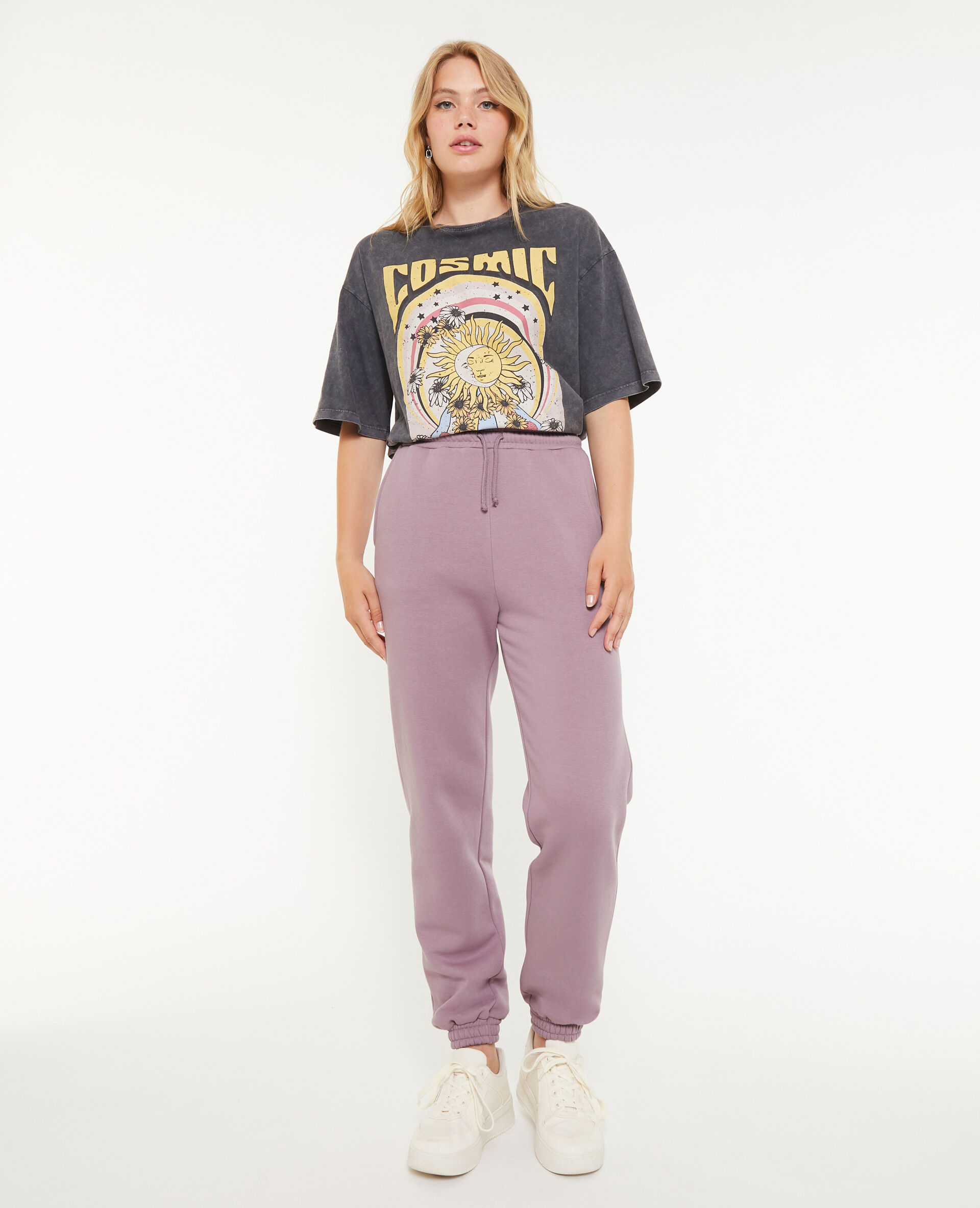 Pantalon de jogging en molleton - Lilas