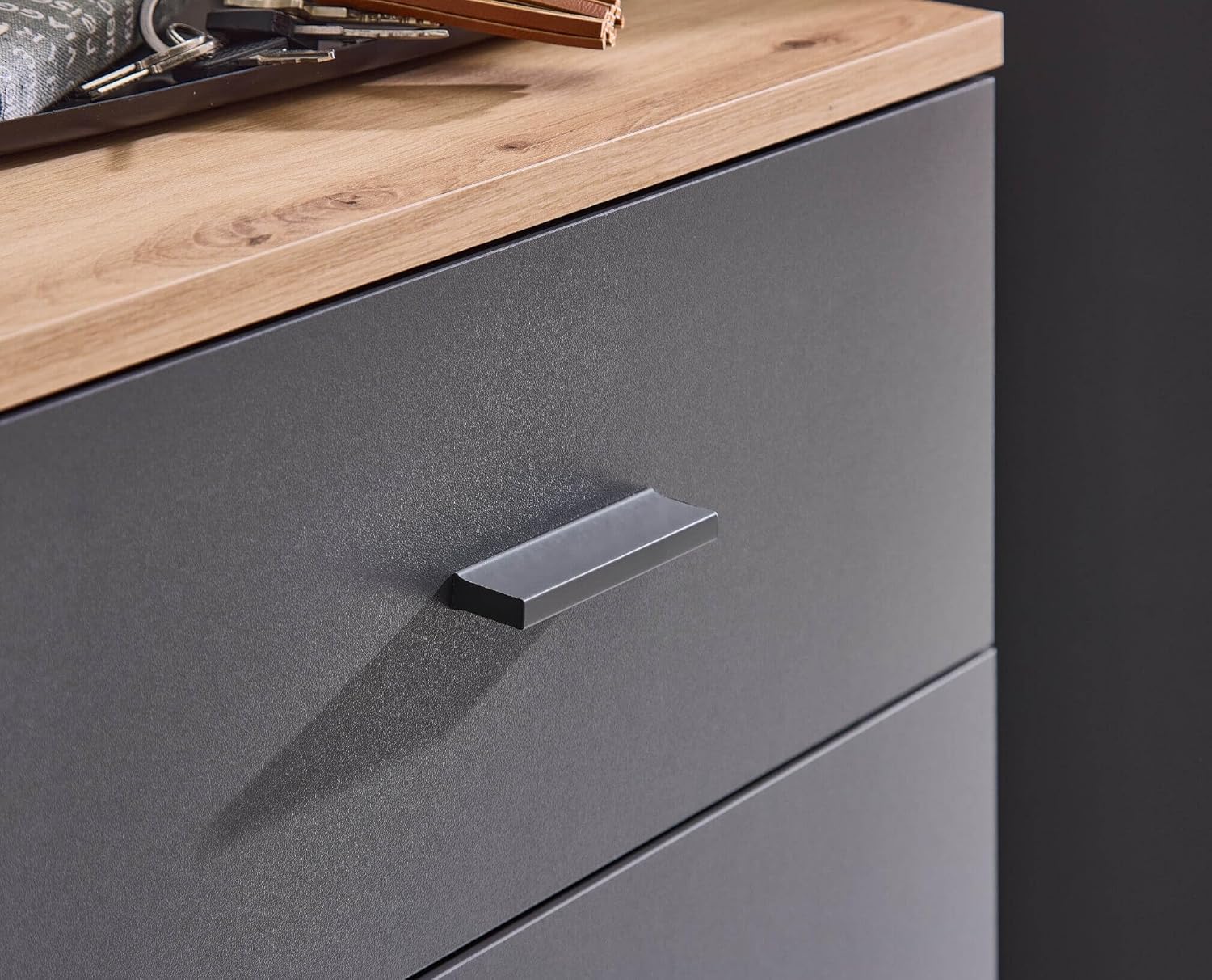 moebel-dich-auf Garderoben-Set Como Flurgarderobe Wandgarderobe Paneel + Schuhschrank + Spiegel (anthrazit/Artisan Eiche Nb., Garderobe)