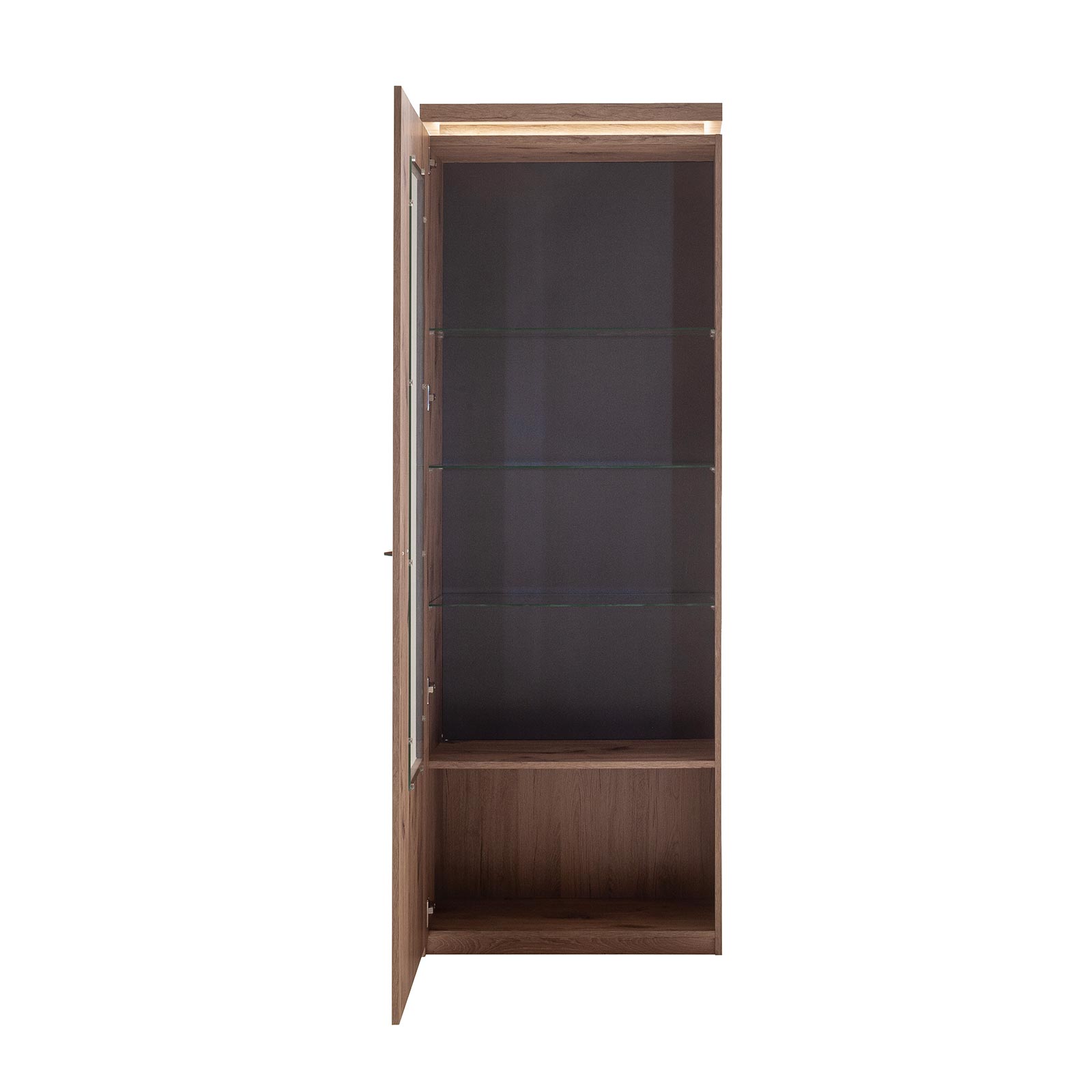 Standvitrine - Viking Oak - LED-Beleuchtung - 198 cm