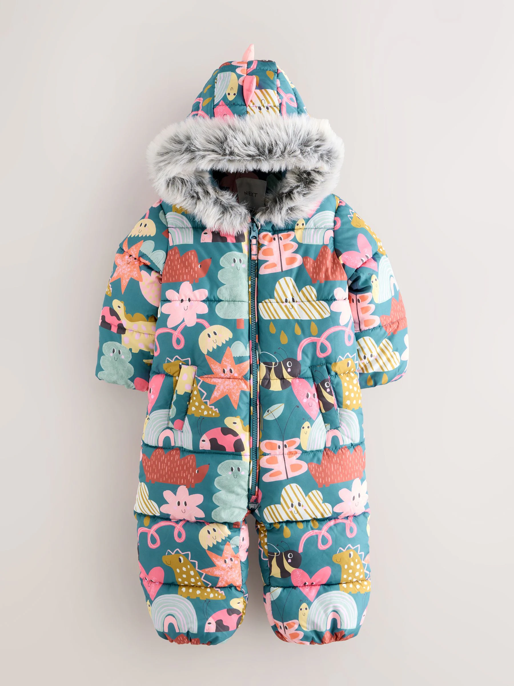 Blauw met figuurtjes - Regenbestendig sneeuwpak met print (3mnd -7jr)
