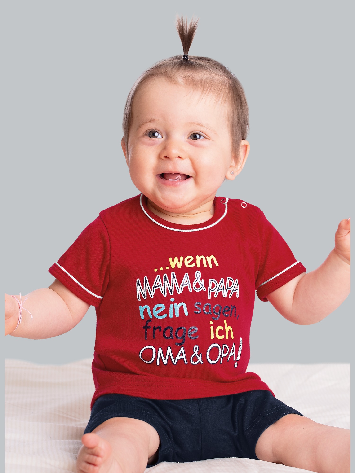 Shirt Feinripp Oma & Opa Kirsch