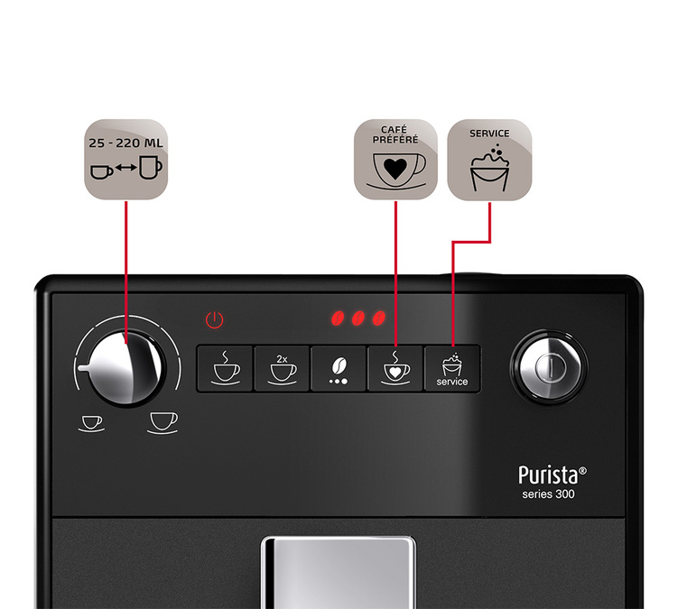 MELITTA Purista® F230-002 Pure Black Exclusive Garantie 3 ans Coloris:Noir