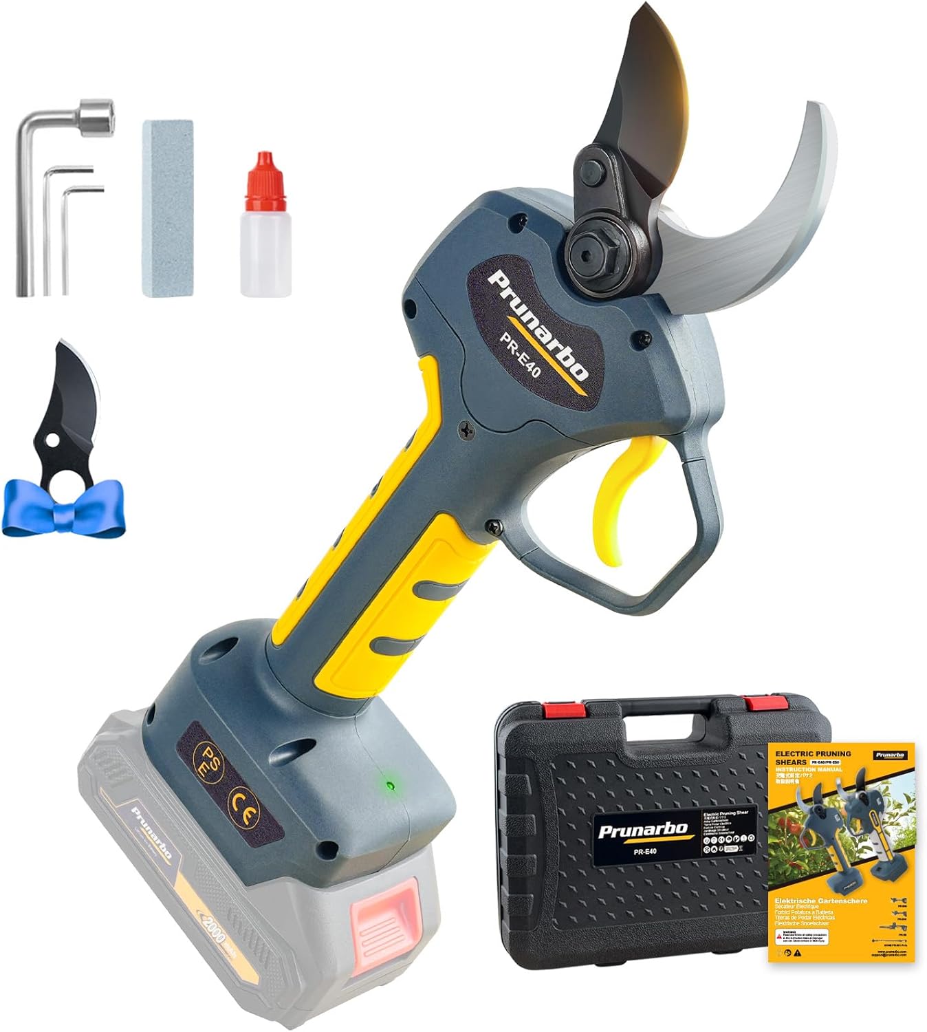 40mm Akku Astschere Elektrische Gartenschere Kompatibel mit Makita 18V Akku (ohne Akku und Ladegerät) Schere Bürstenloser Motor für Garten, Äste und Obstbäume (PR-E40-Body)
