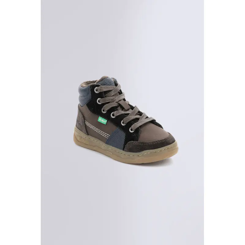 KICKOSTA MARRON FONCE MARINE SNEAKERS HAUTES Synthétique Garçon