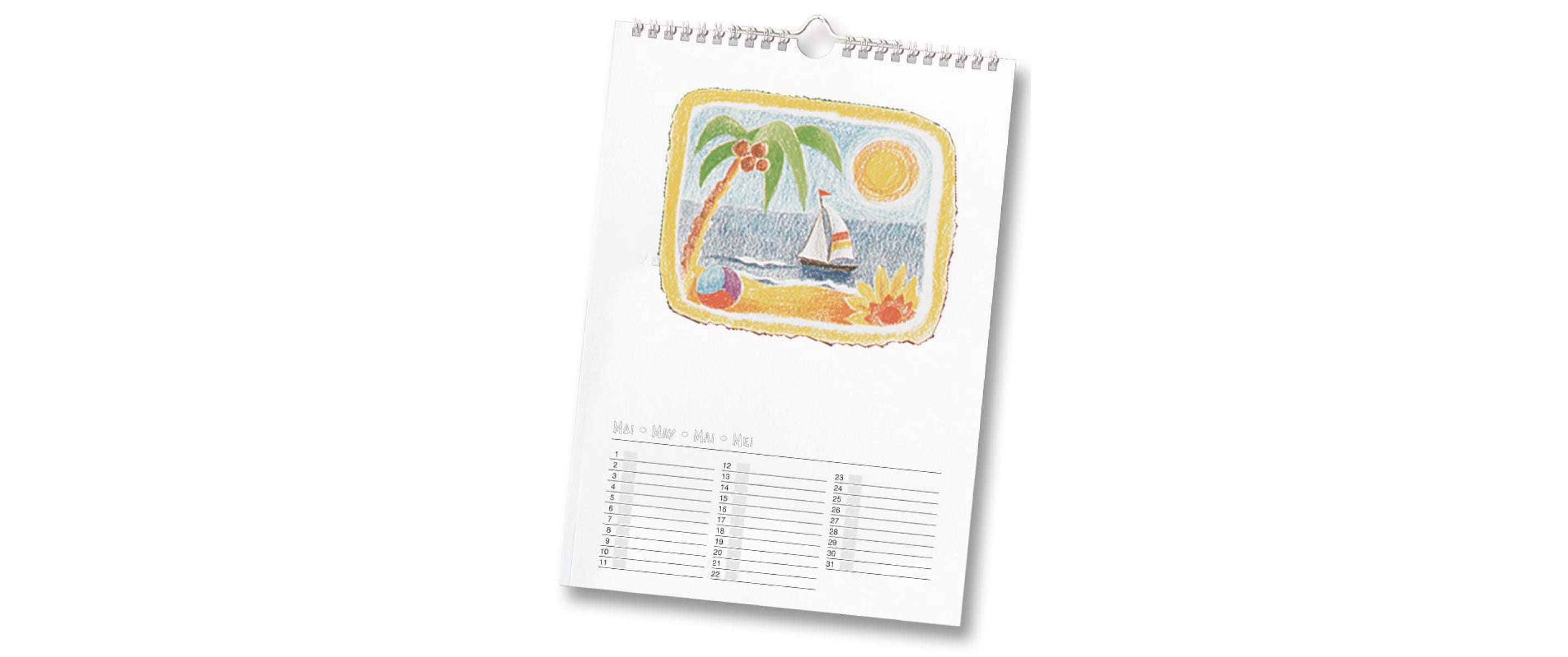 Dauerkalender 17 x 24 cm, WeissDauerkalender 1