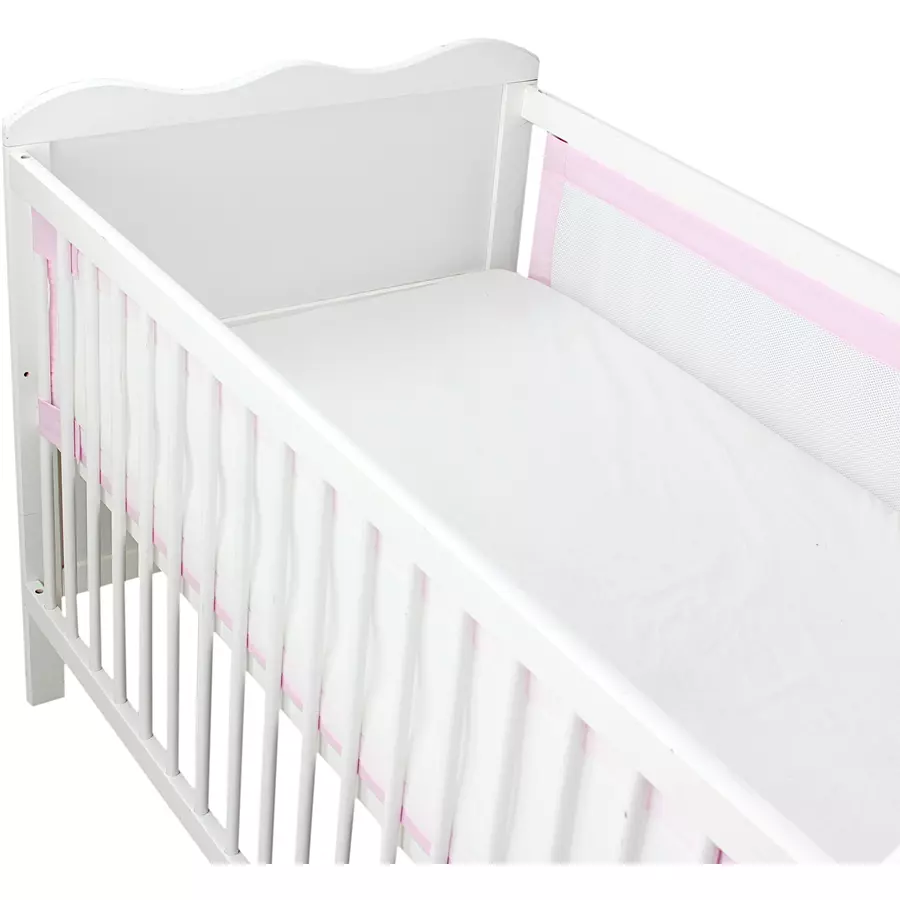 TupTam Nestchen für Babybett Gitterstäbe 3D Mesh 2er Pack rosa