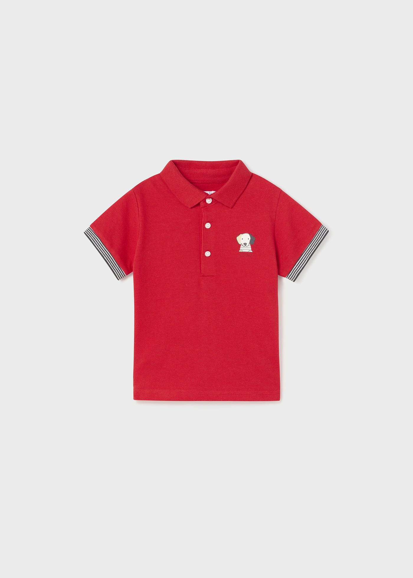 Camisa polo infantil de manga curta com estampa.