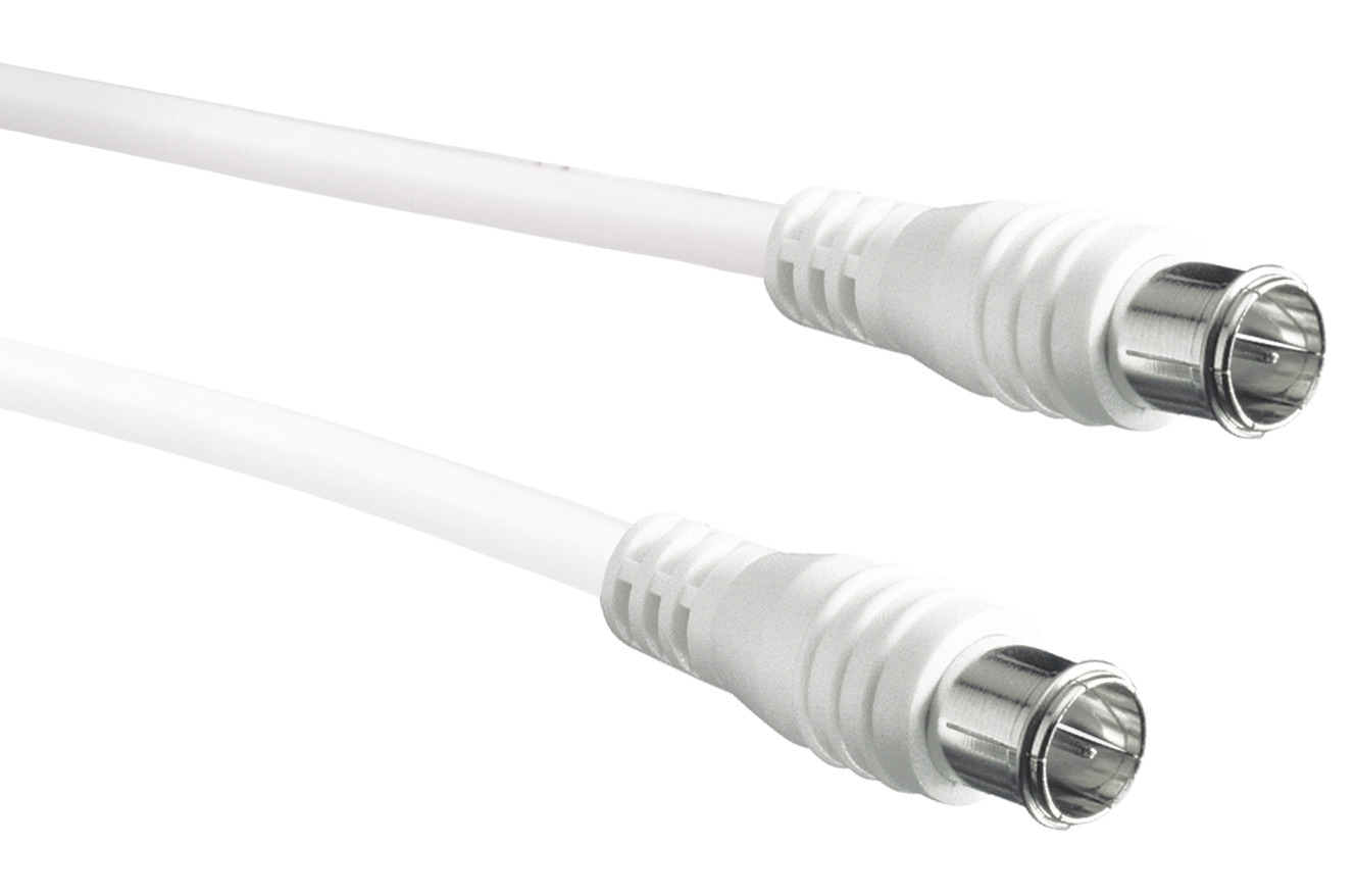 Schwaiger KVCQ15 1,5 meter witte coaxkabel met snelkoppeling