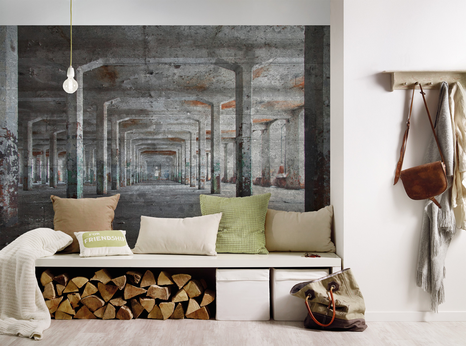Fototapete DESIGNWALLS - grau-braun - Beton - 2,55 Meter