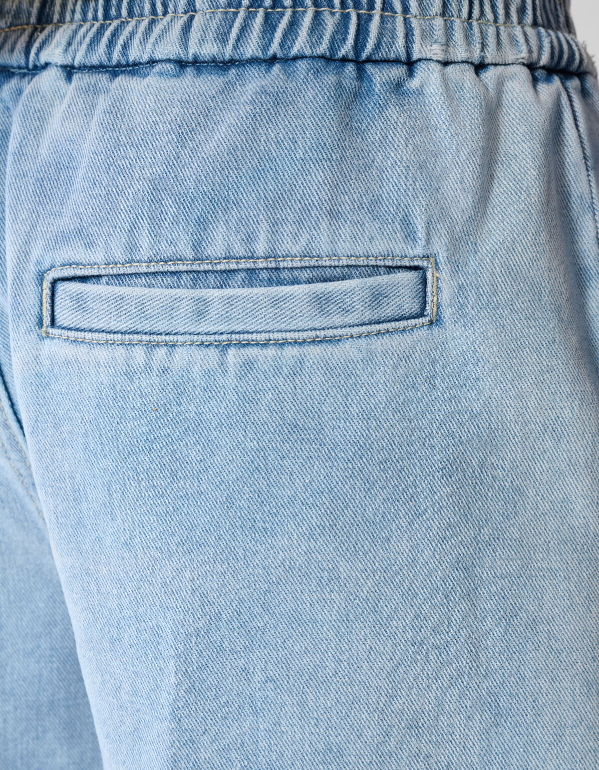 Crochet Denim Short Blauw