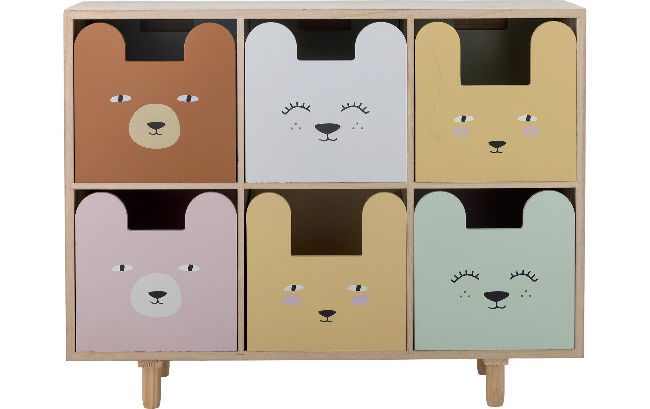 Bücherregal Call mit Schubladen Natur, Paulownia<br>Kinderregal für Bücher und Spielzeug