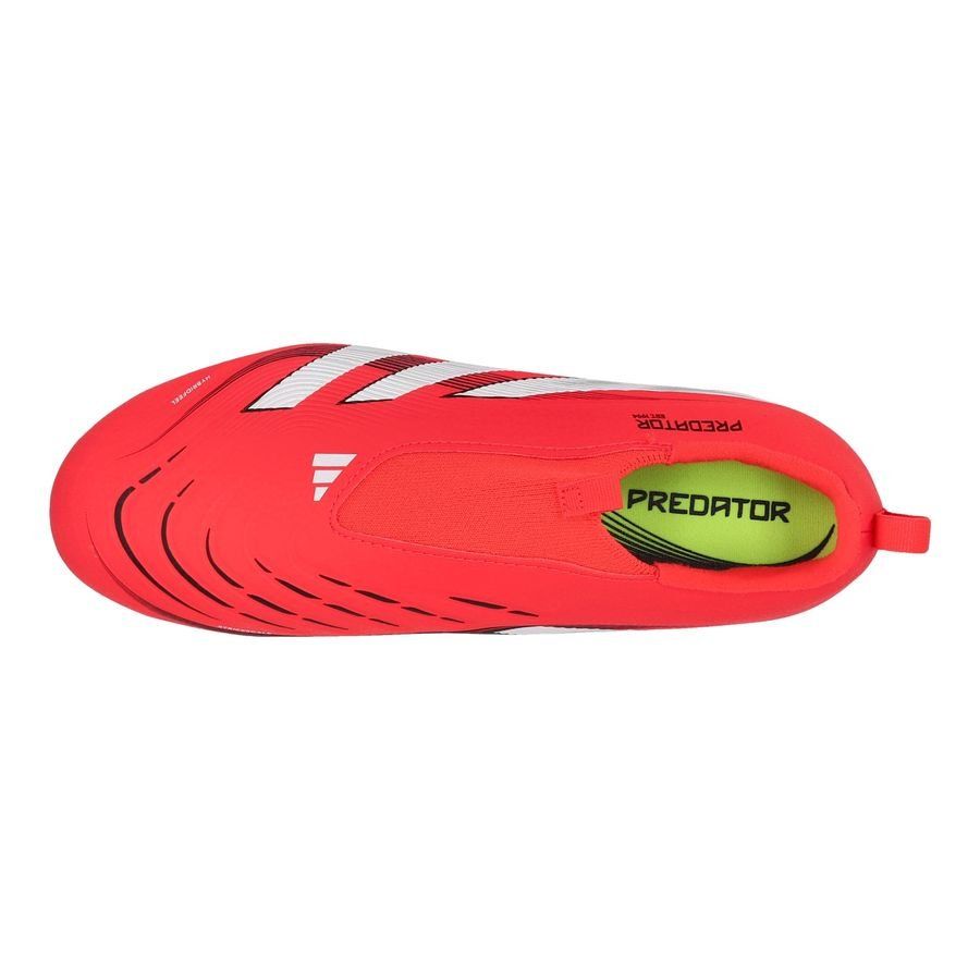 adidas Predator League Laceless FG/AG Pure Victory - Lucid Red/Blanc/Noir Enfant