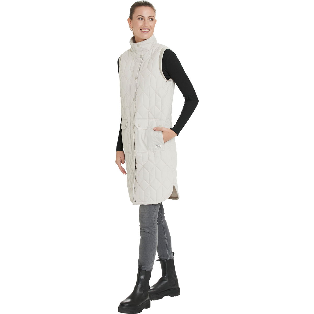 Weather Report Beah Long Quiltet Vest Dame