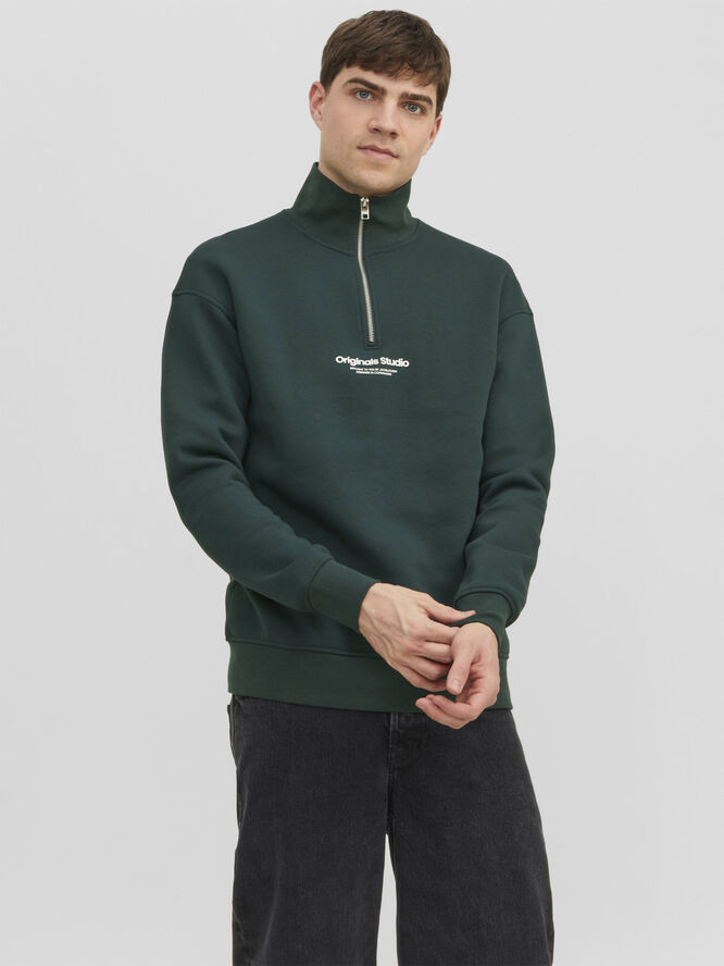 Jack & Jones JORVESTERBRO SWEAT QUARTER ZIP HN S Magical forest
