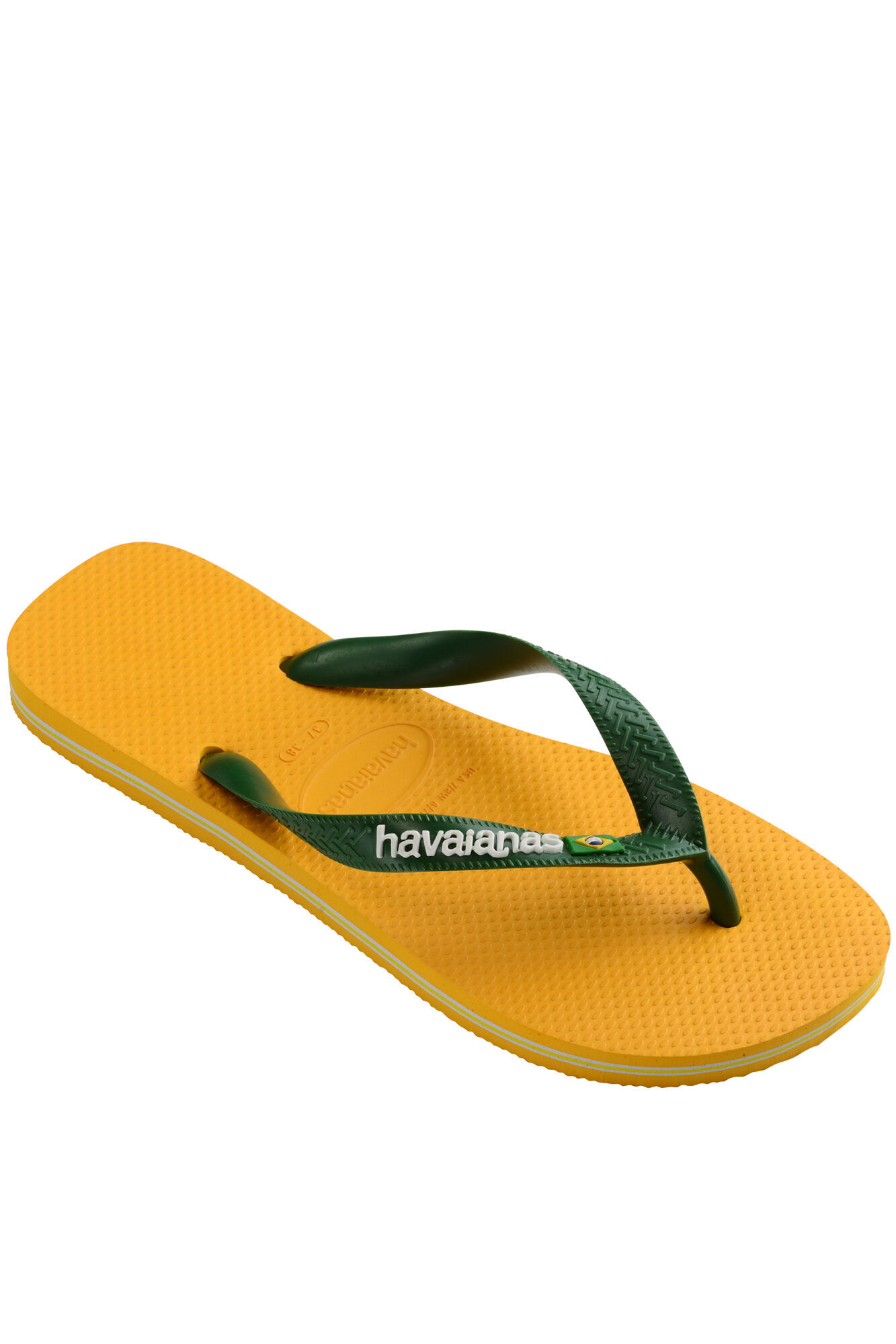 Chinelo Hav. Logotipo do Brasil - amarelo
