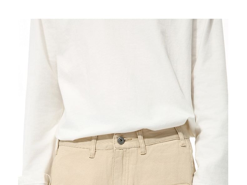 FAERIS - Hoge taille effen broek met rechte pijpen en rits