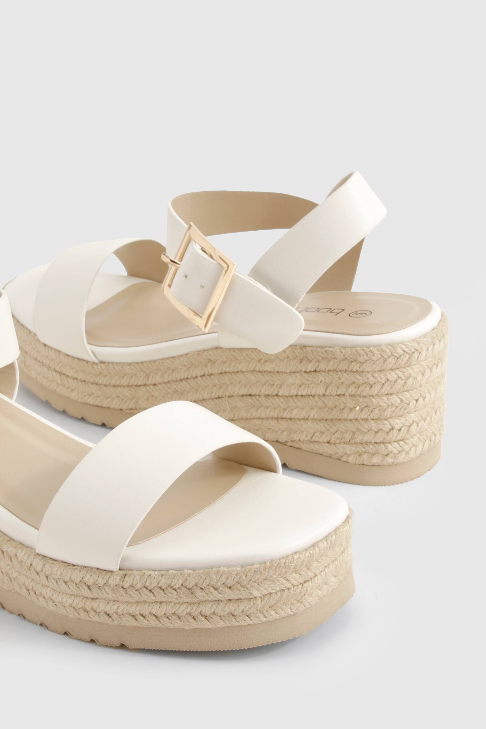 boohoo 2 Part Espadrille Low Wedges
