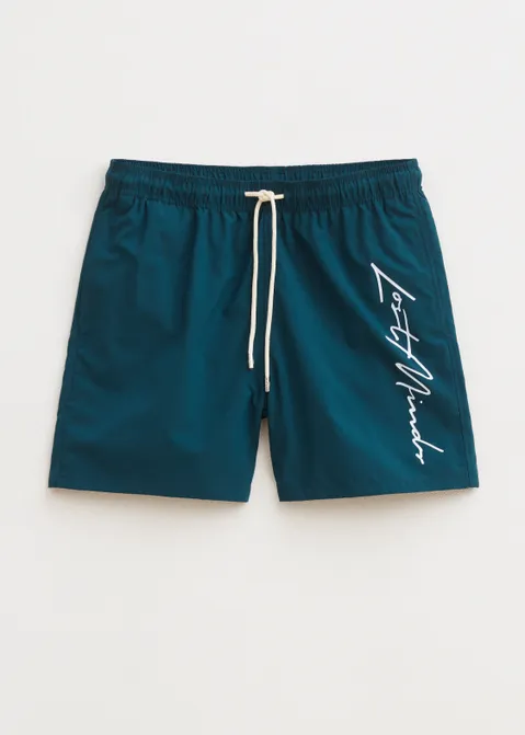 Zwembroek met logo blauw (PETROL)