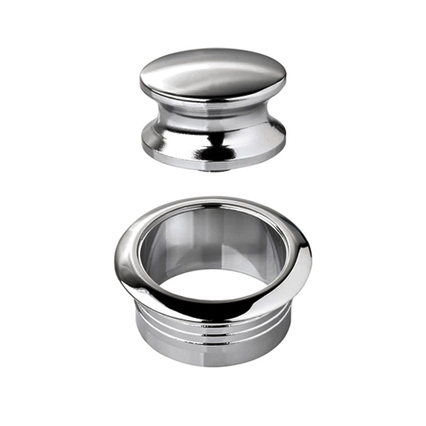 Bouton + rosace 20mm chromé