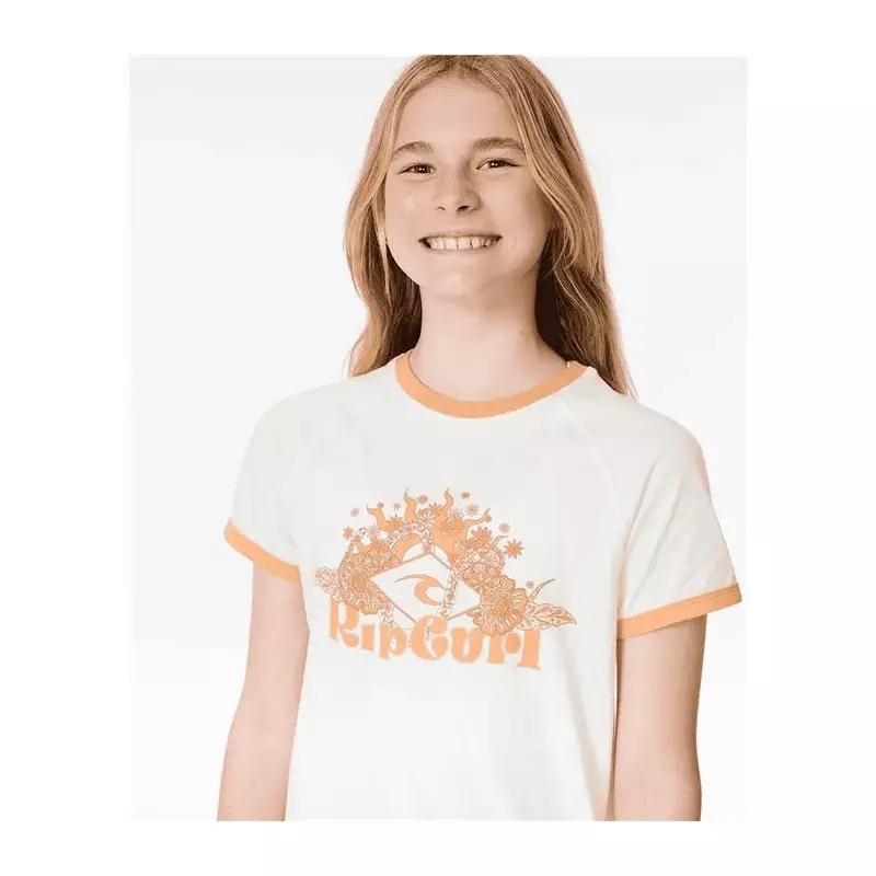 Teeshirt junior RIPCURL Sun Catcher Ringer Tee - Girl Bone