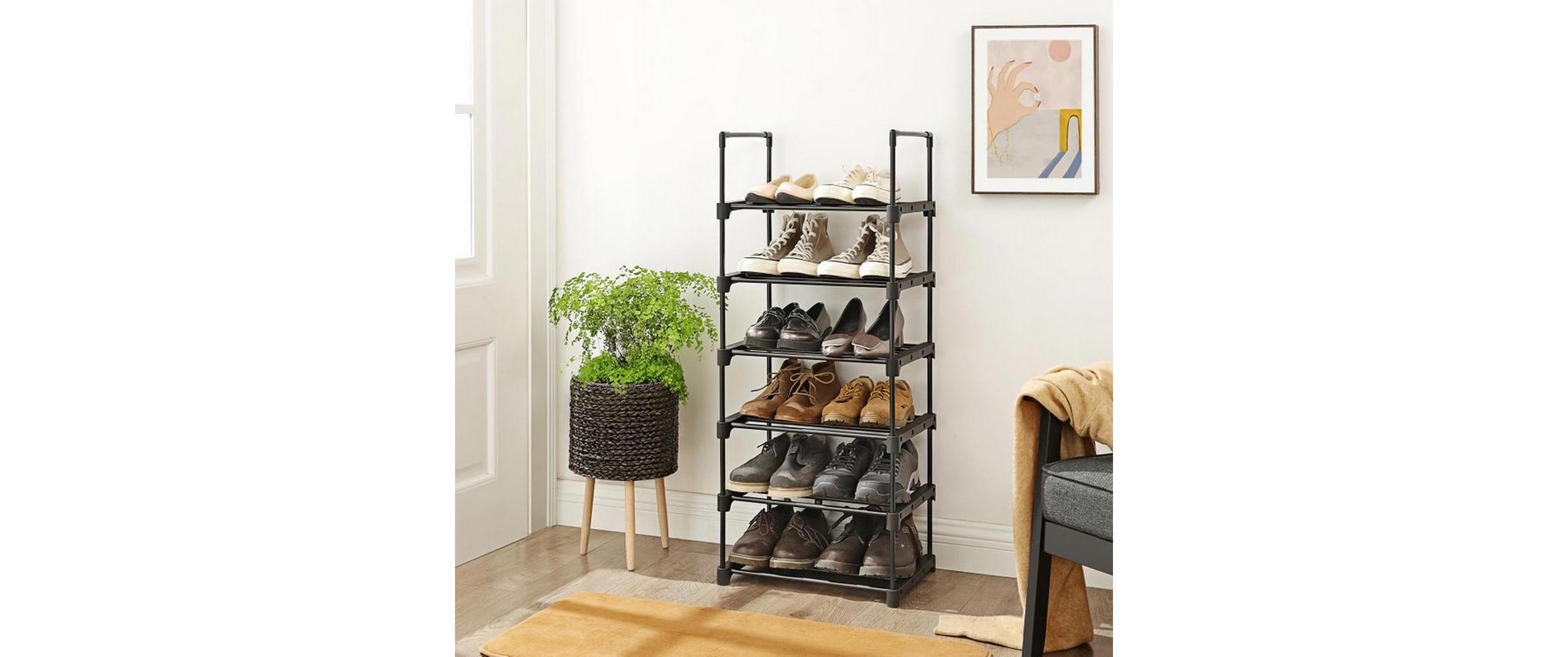 Schuhregal 30 cm x 106 cm, SchwarzWandregal