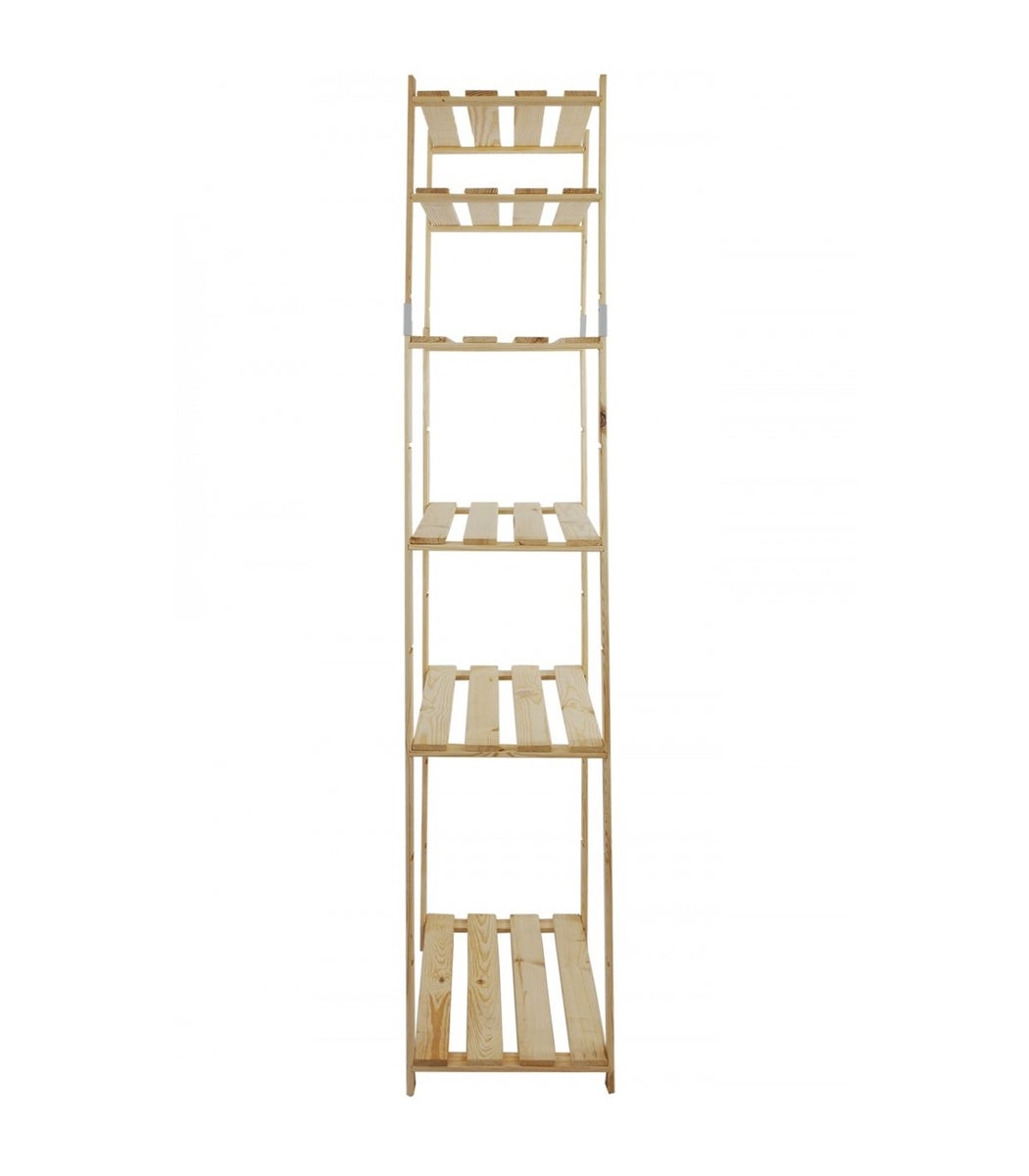 PROREGAL Pinepeak Houten Plank HxBxD 200 x 80 x 38 cm 6 Planken 1,2 cm Dik Dennenhout Natuurlijk
