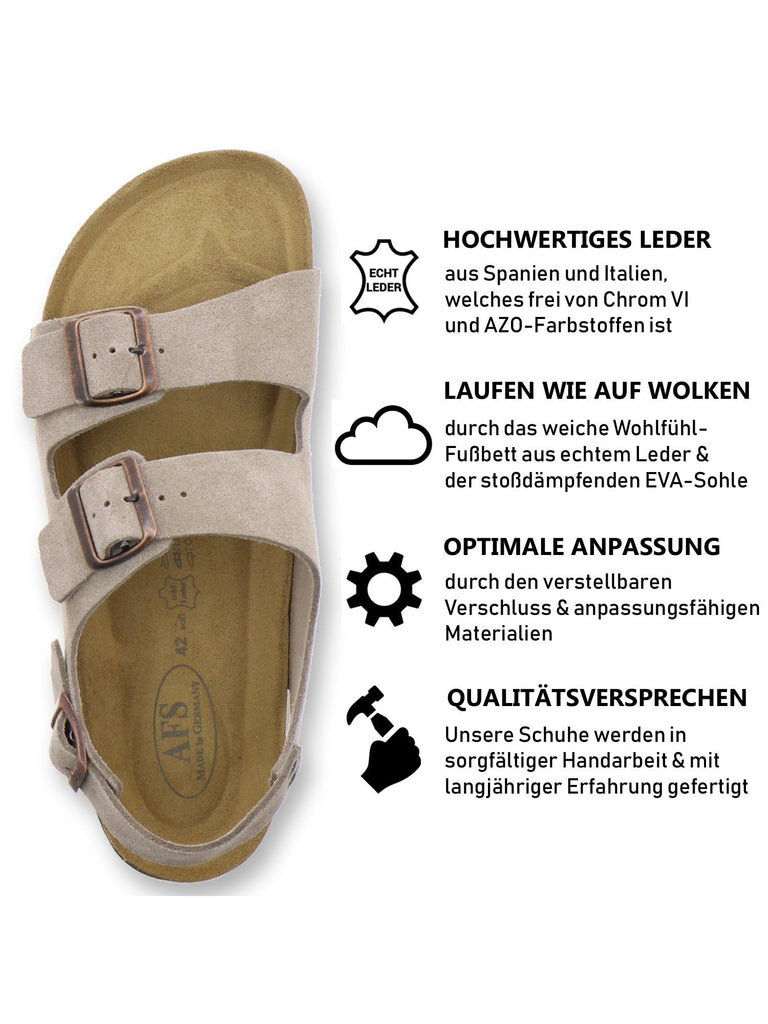 Sandalen Herren Leder quarz