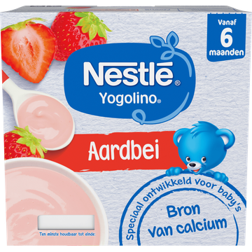 Nestlé Yogolino® Aardbei 6+ maanden baby toetje 4 x 100 g