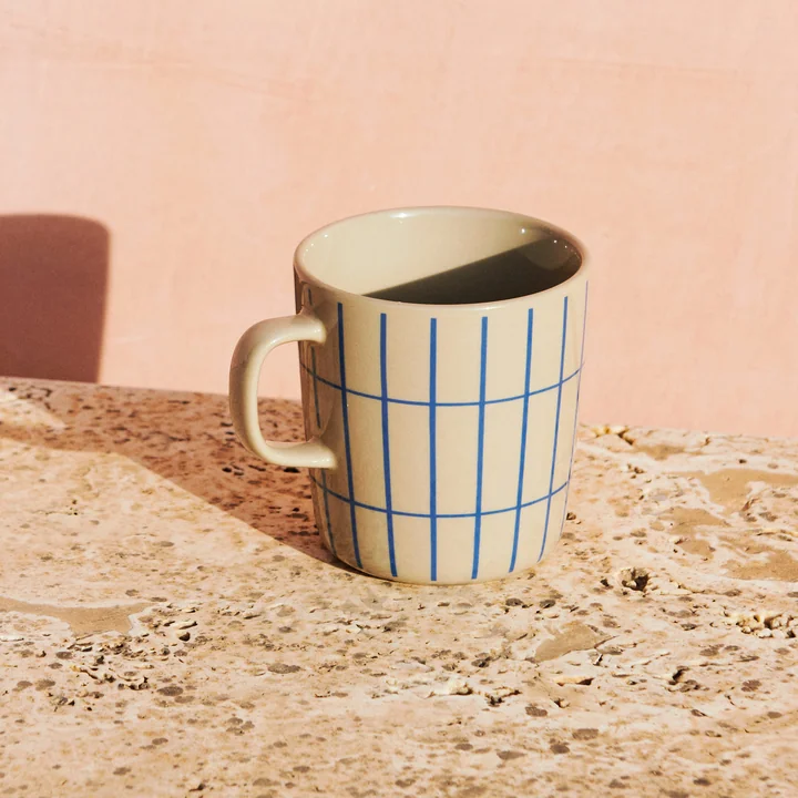 Marimekko - Oiva Tiiliskivi Becher mit Henkel, 250 ml, blau