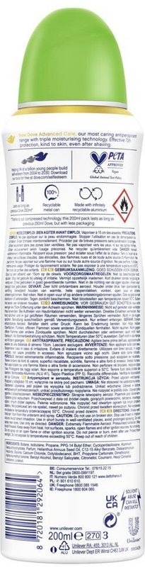 Dove - Advanced Care - Deodorant Spray - Komkommer & Groene Thee - 200 ml