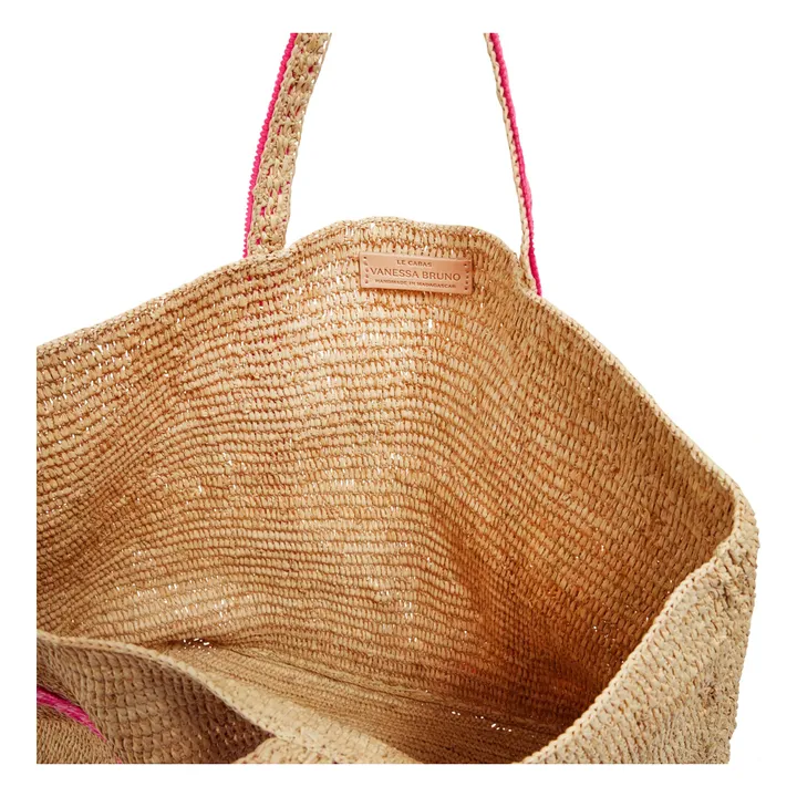 Vanessa Bruno Cabas Large Raphia et Sequins | Rose fluo