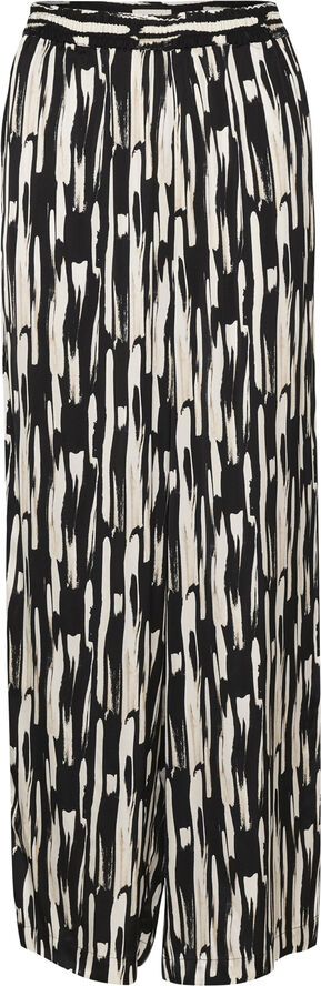 Soaked in Luxury SLSharola Pants Black stroke print