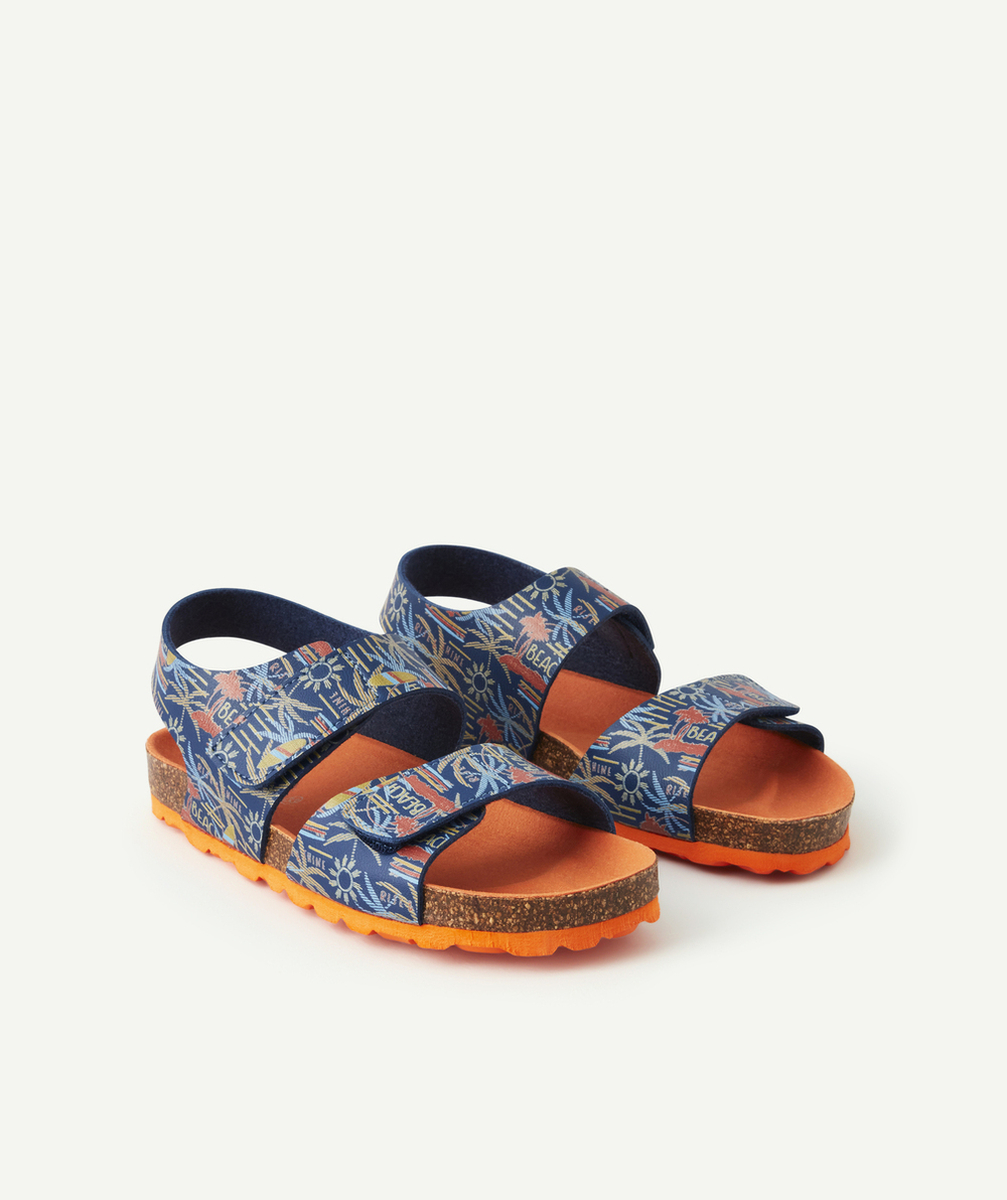 KICKERSSANDALES GARÇON SUMMERKRO MARINE STREET ET ORANGE AVEC SCRATCH
