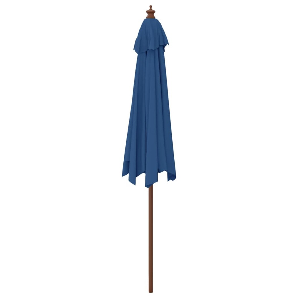 Parasol de jardin avec mât en bois 299 x 240 cm bleu